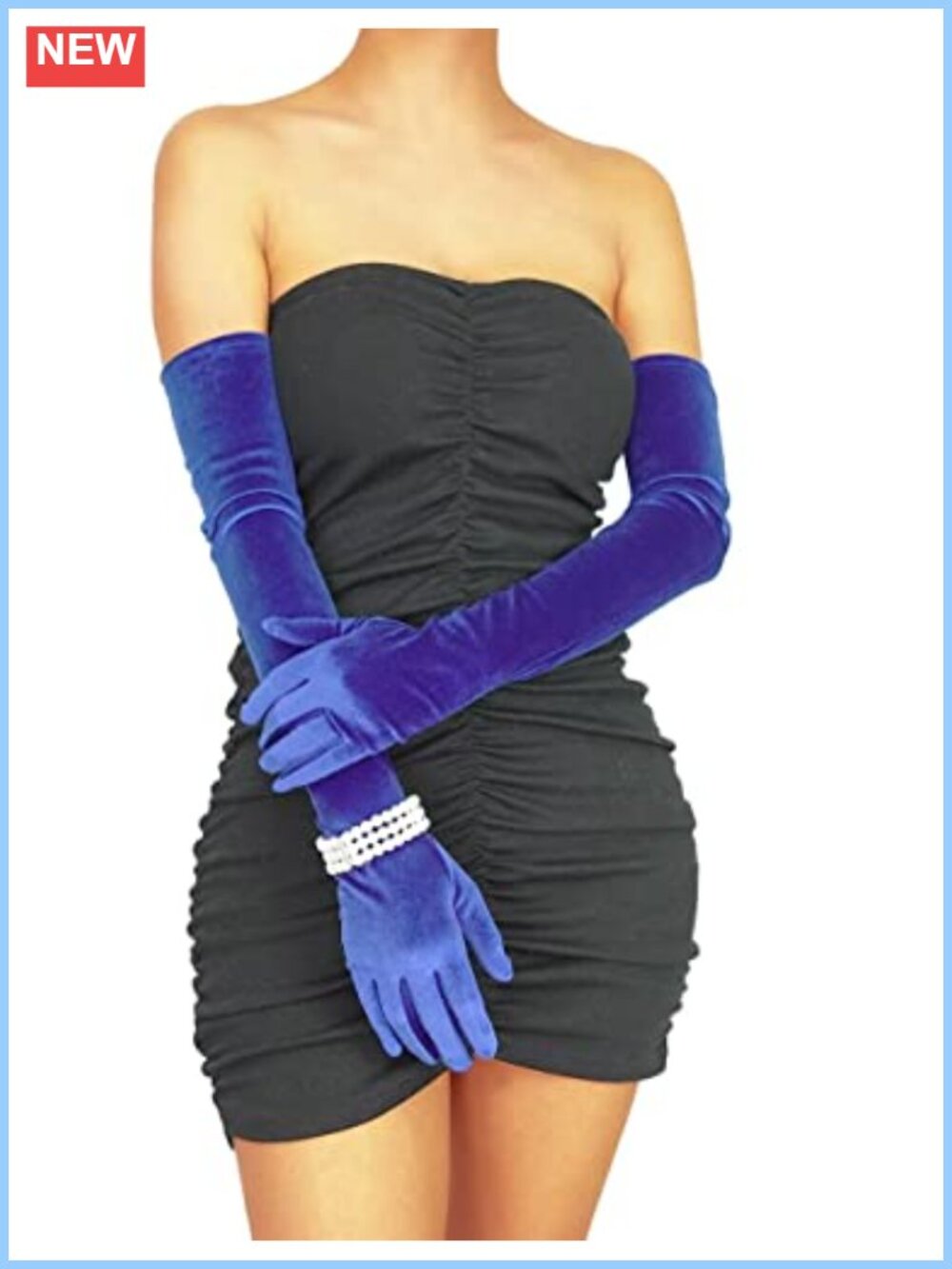 Velvet Long Gloves with Pearl Accessories for Wedding Opera Party